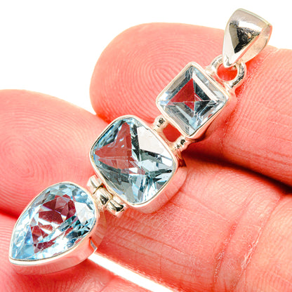 Blue Topaz Pendants handcrafted by Ana Silver Co - PD21977