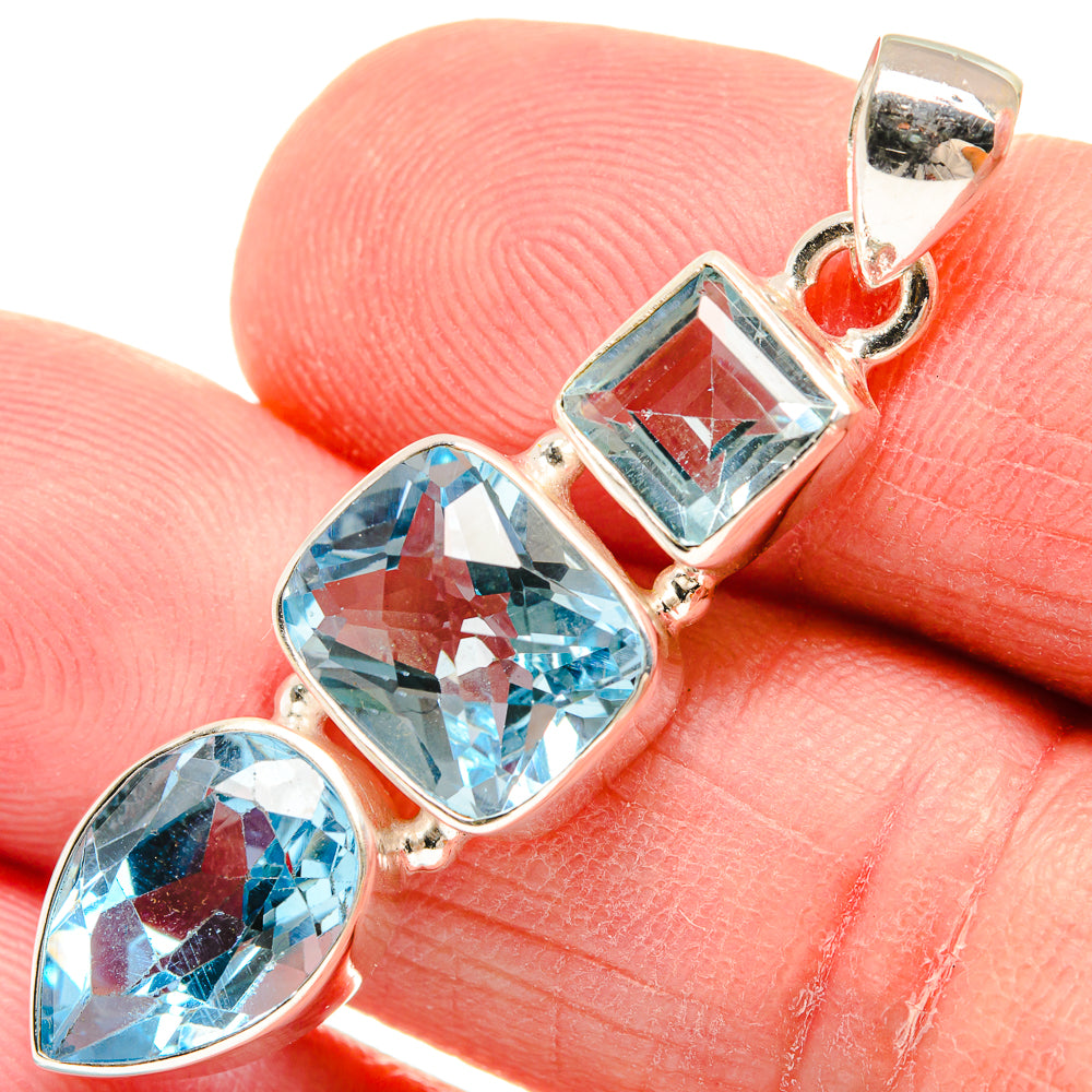 Blue Topaz Pendants handcrafted by Ana Silver Co - PD21984