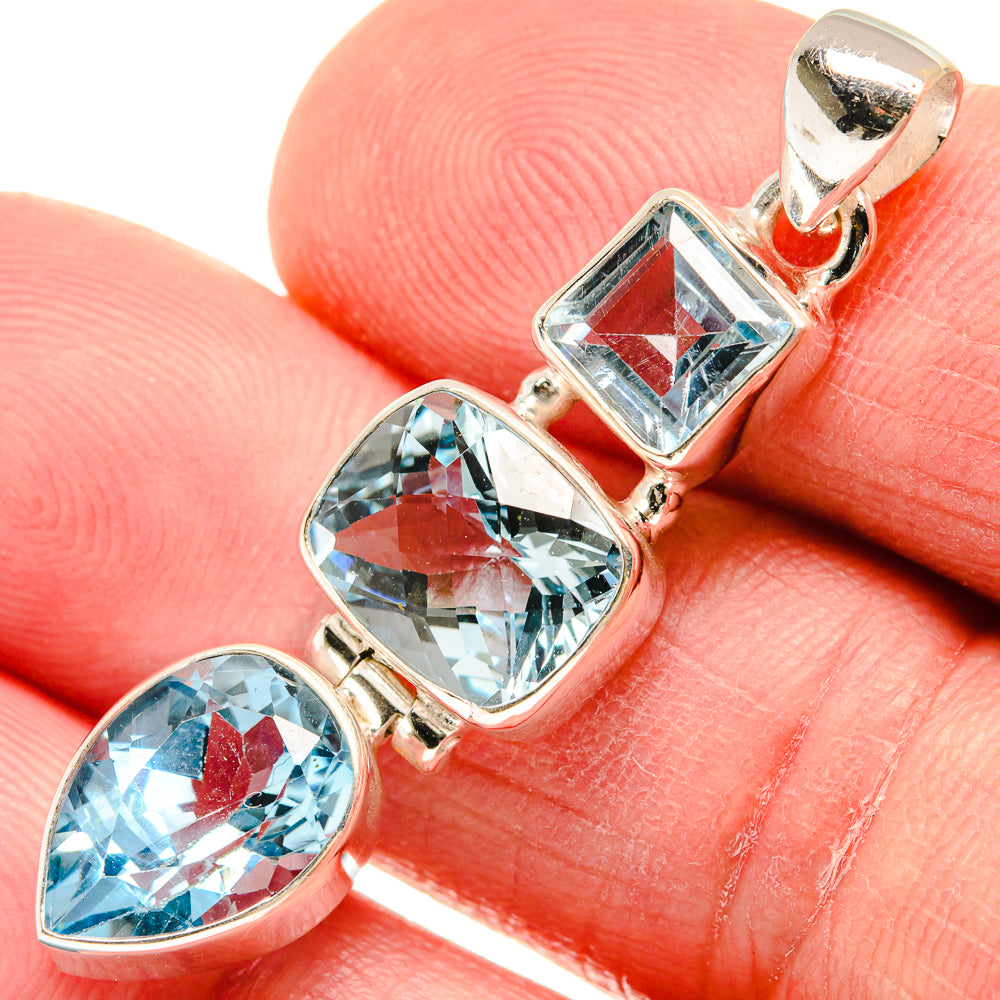 Blue Topaz Pendants handcrafted by Ana Silver Co - PD21986