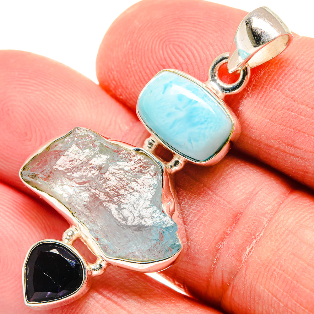 Aquamarine Pendants handcrafted by Ana Silver Co - PD21989