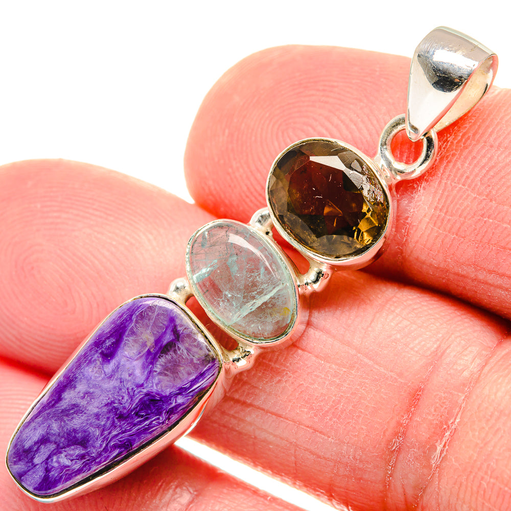 Charoite Pendants handcrafted by Ana Silver Co - PD21991