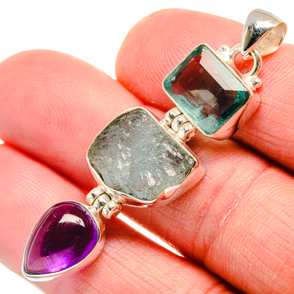 Aquamarine Pendants handcrafted by Ana Silver Co - PD21992
