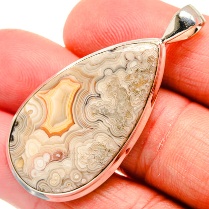Laguna Lace Agate Pendants handcrafted by Ana Silver Co - PD22040