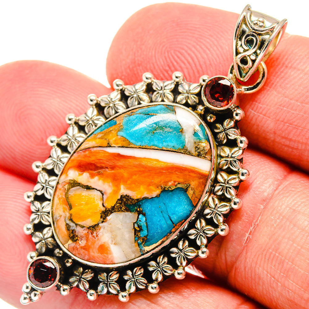 Spiny Oyster Turquoise Pendants handcrafted by Ana Silver Co - PD22042