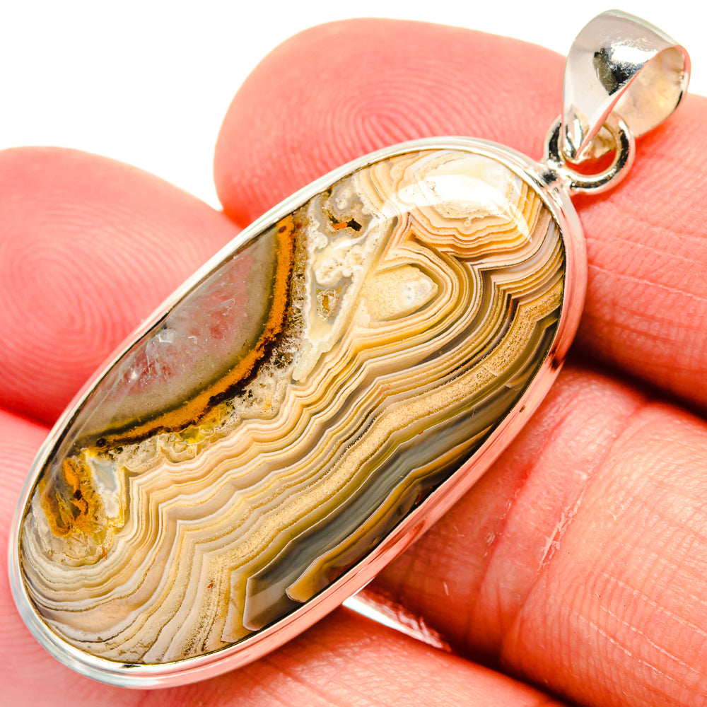 Laguna Lace Agate Pendants handcrafted by Ana Silver Co - PD22043