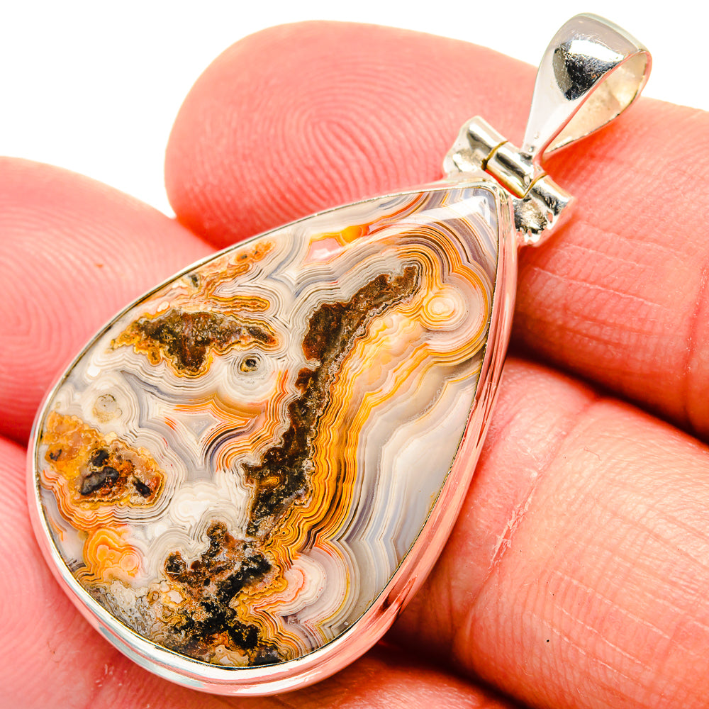 Laguna Lace Agate Pendants handcrafted by Ana Silver Co - PD22055