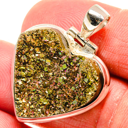 Spectro Pyrite Druzy Pendants handcrafted by Ana Silver Co - PD22058