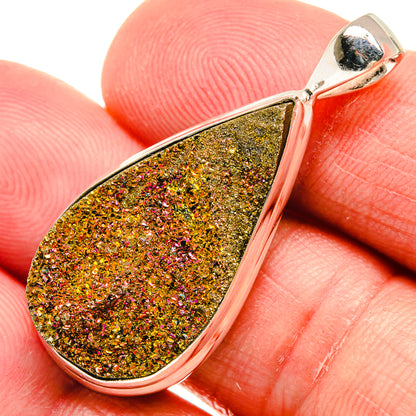 Spectro Pyrite Druzy Pendants handcrafted by Ana Silver Co - PD22059