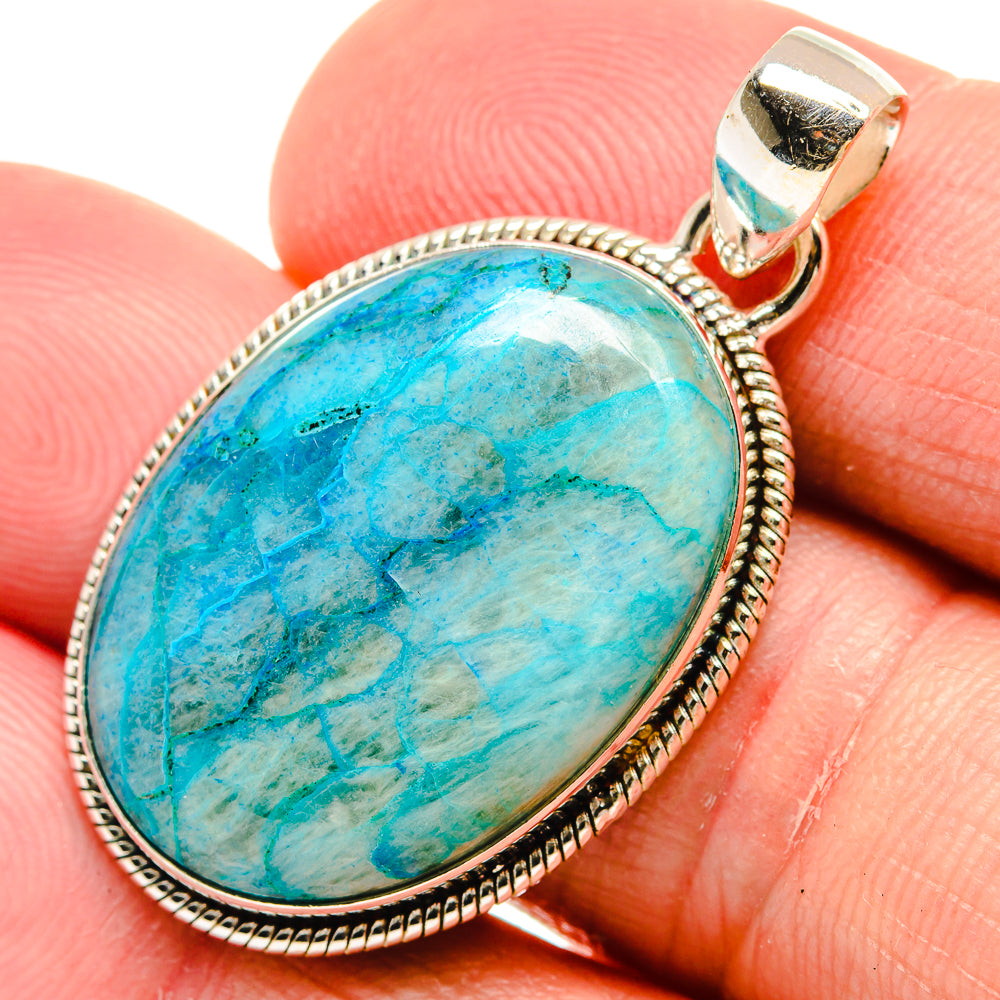 Chrysocolla In Quartz Pendants handcrafted by Ana Silver Co - PD22063