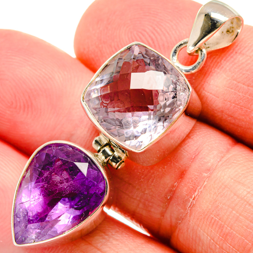 Morganite Pendants handcrafted by Ana Silver Co - PD22083