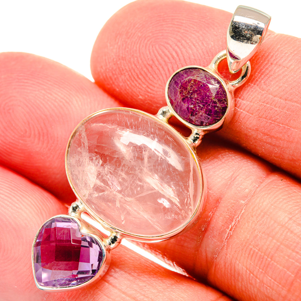 Rose Quartz Pendants handcrafted by Ana Silver Co - PD22084