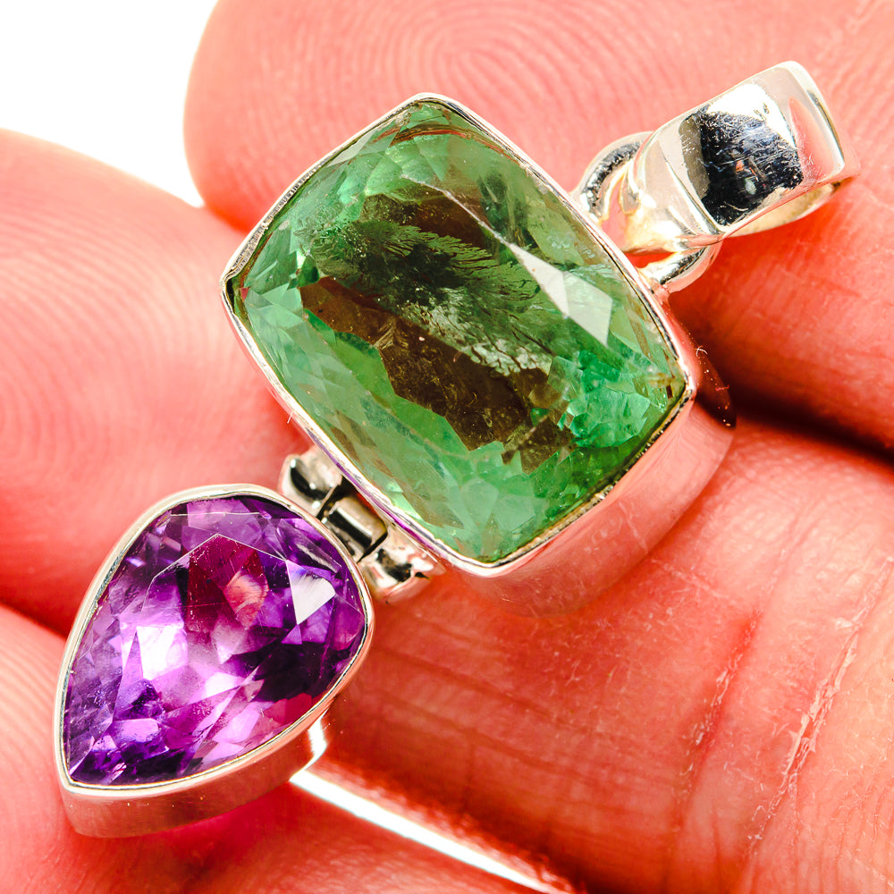 Green Tourmaline Pendants handcrafted by Ana Silver Co - PD22086
