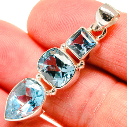 Blue Topaz Pendants handcrafted by Ana Silver Co - PD22089