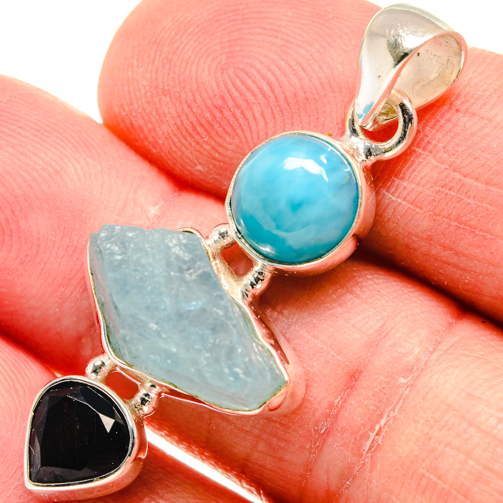 Aquamarine Pendants handcrafted by Ana Silver Co - PD22096