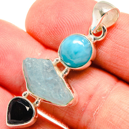 Aquamarine Pendants handcrafted by Ana Silver Co - PD22096