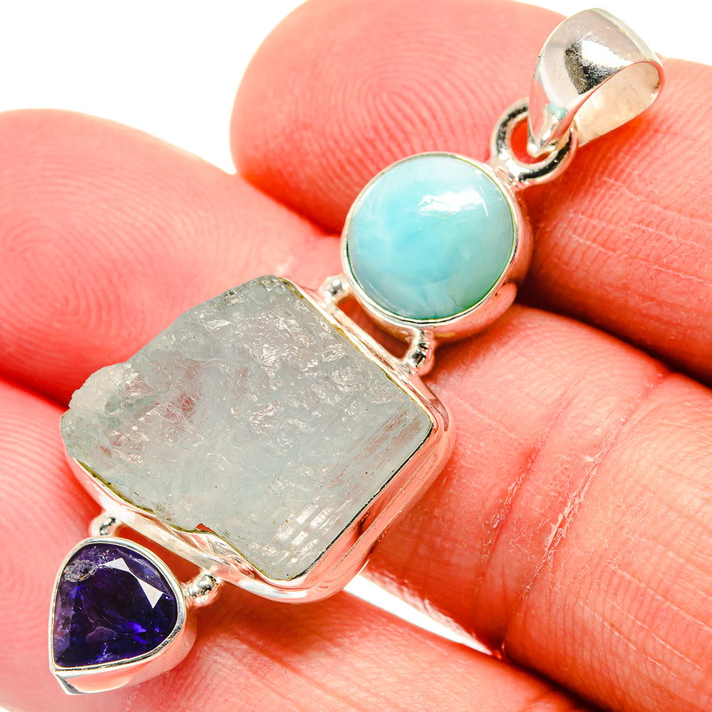 Aquamarine Pendants handcrafted by Ana Silver Co - PD22098