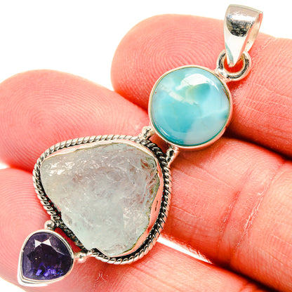 Aquamarine Pendants handcrafted by Ana Silver Co - PD22099