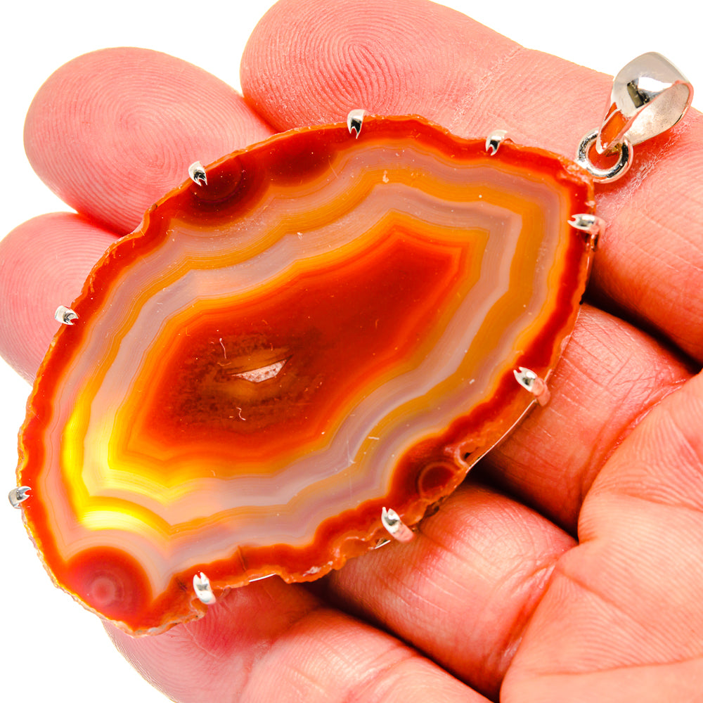 Red Geode Slice Pendants handcrafted by Ana Silver Co - PD22118