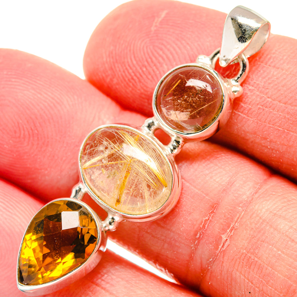 Rutilated Quartz Pendants handcrafted by Ana Silver Co - PD22172