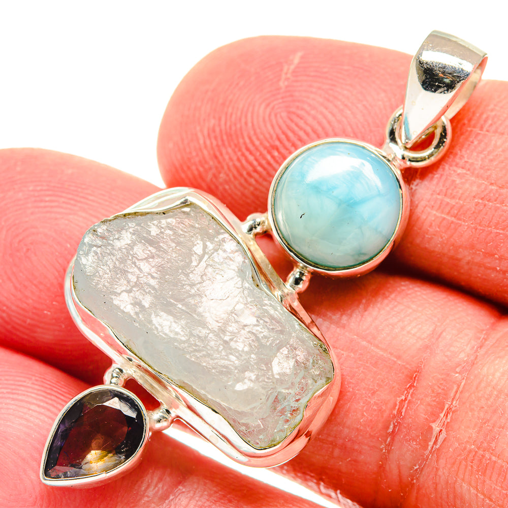 Aquamarine Pendants handcrafted by Ana Silver Co - PD22177