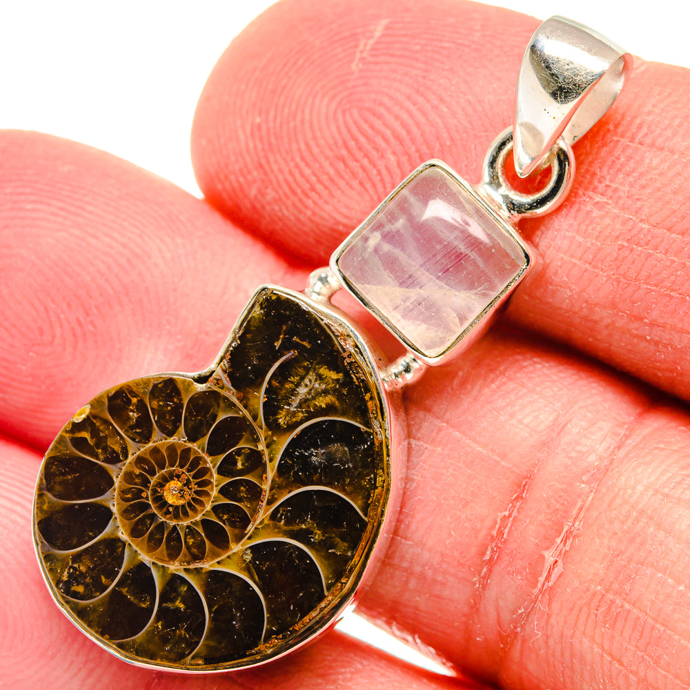 Ammonite Fossil Pendants handcrafted by Ana Silver Co - PD22187