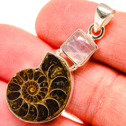 Ammonite Fossil Pendants handcrafted by Ana Silver Co - PD22187