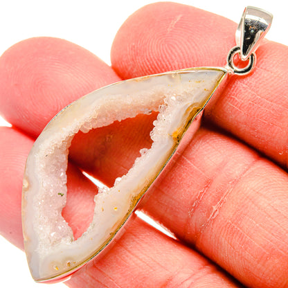 White Geode Slice Pendants handcrafted by Ana Silver Co - PD22204