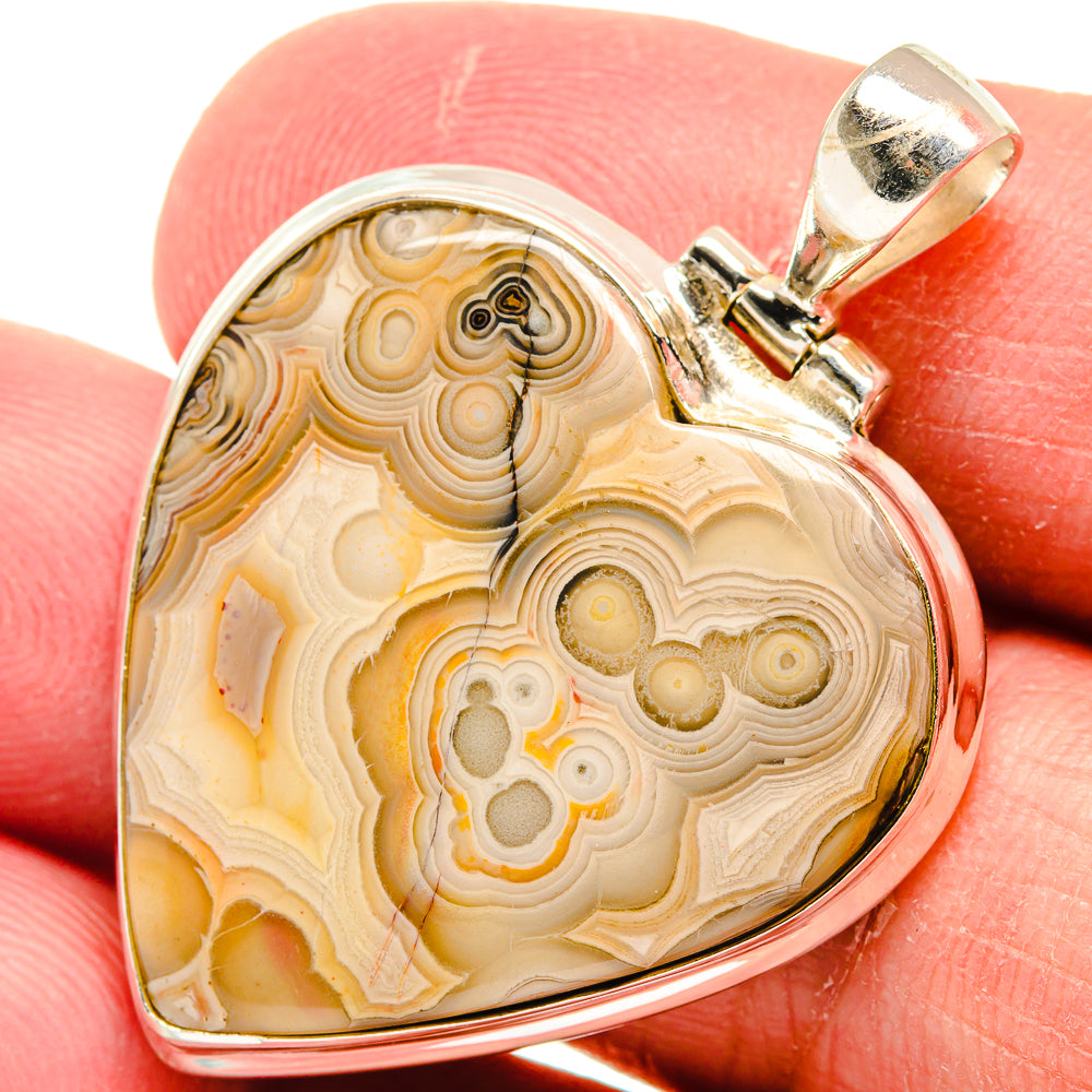 Laguna Lace Agate Pendants handcrafted by Ana Silver Co - PD22210