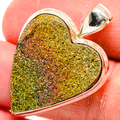 Spectro Pyrite Druzy Pendants handcrafted by Ana Silver Co - PD22225
