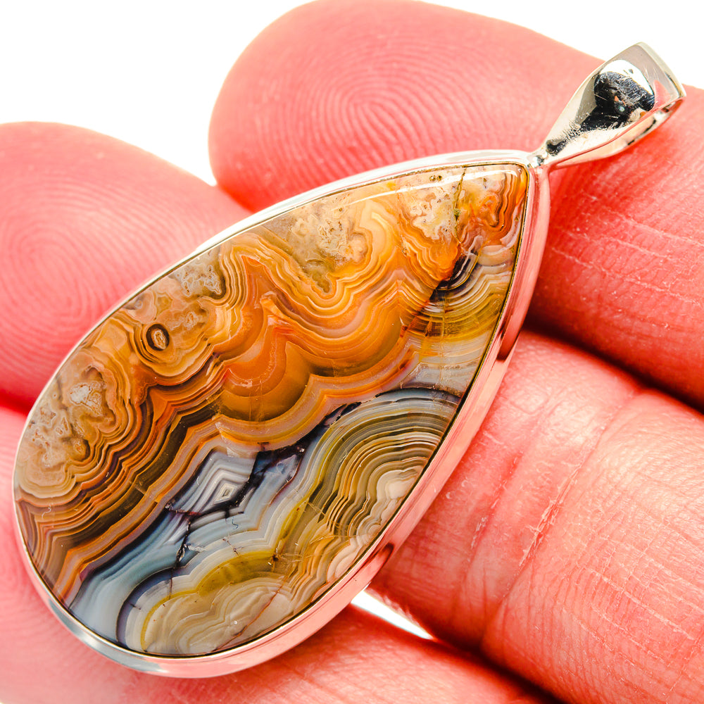 Laguna Lace Agate Pendants handcrafted by Ana Silver Co - PD22259