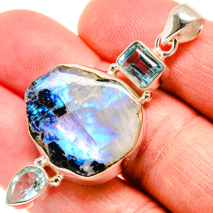 Rainbow Moonstone Pendants handcrafted by Ana Silver Co - PD22300