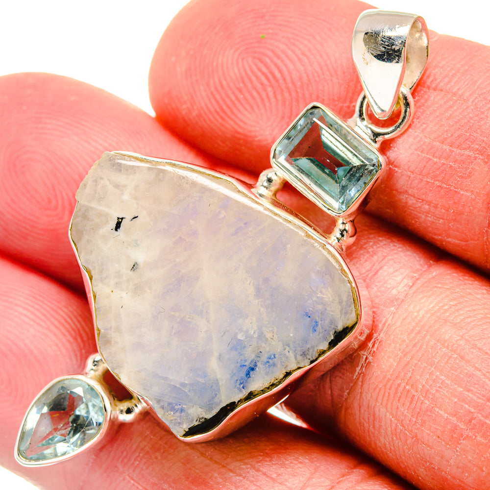 Rainbow Moonstone Pendants handcrafted by Ana Silver Co - PD22303