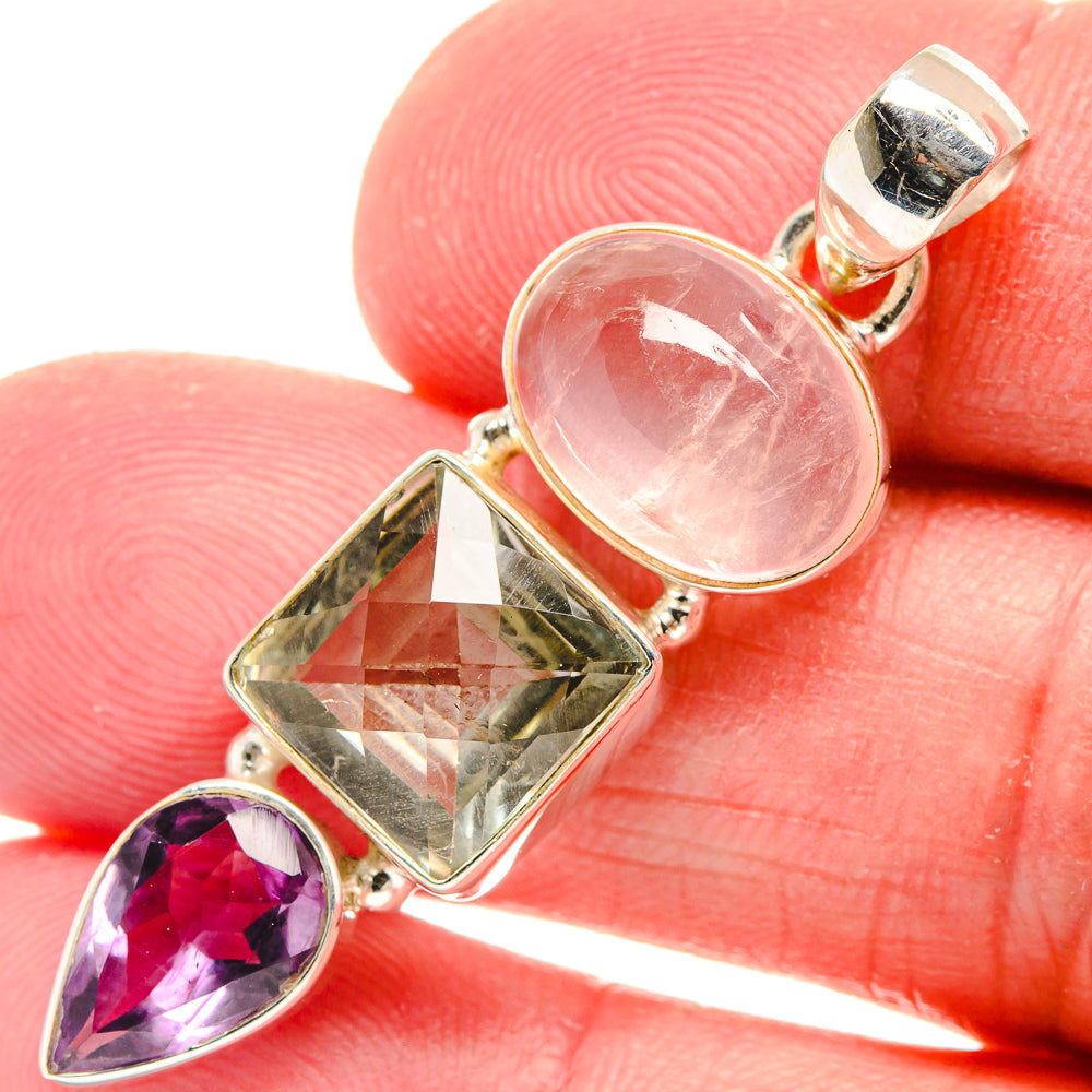 Green Amethyst Pendants handcrafted by Ana Silver Co - PD22314