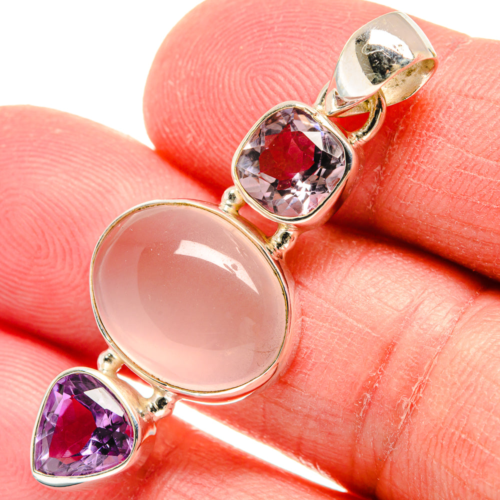 Rose Quartz Pendants handcrafted by Ana Silver Co - PD22324