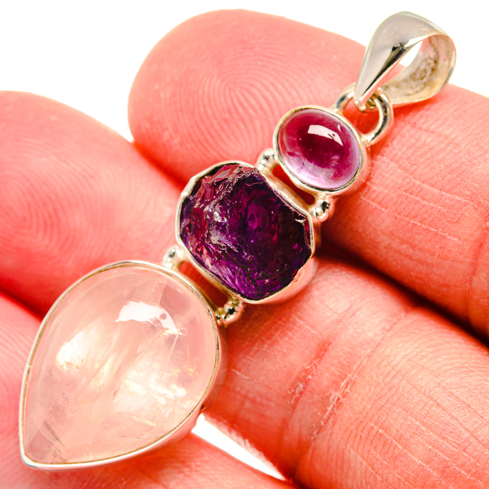 Rose Quartz Pendants handcrafted by Ana Silver Co - PD22328
