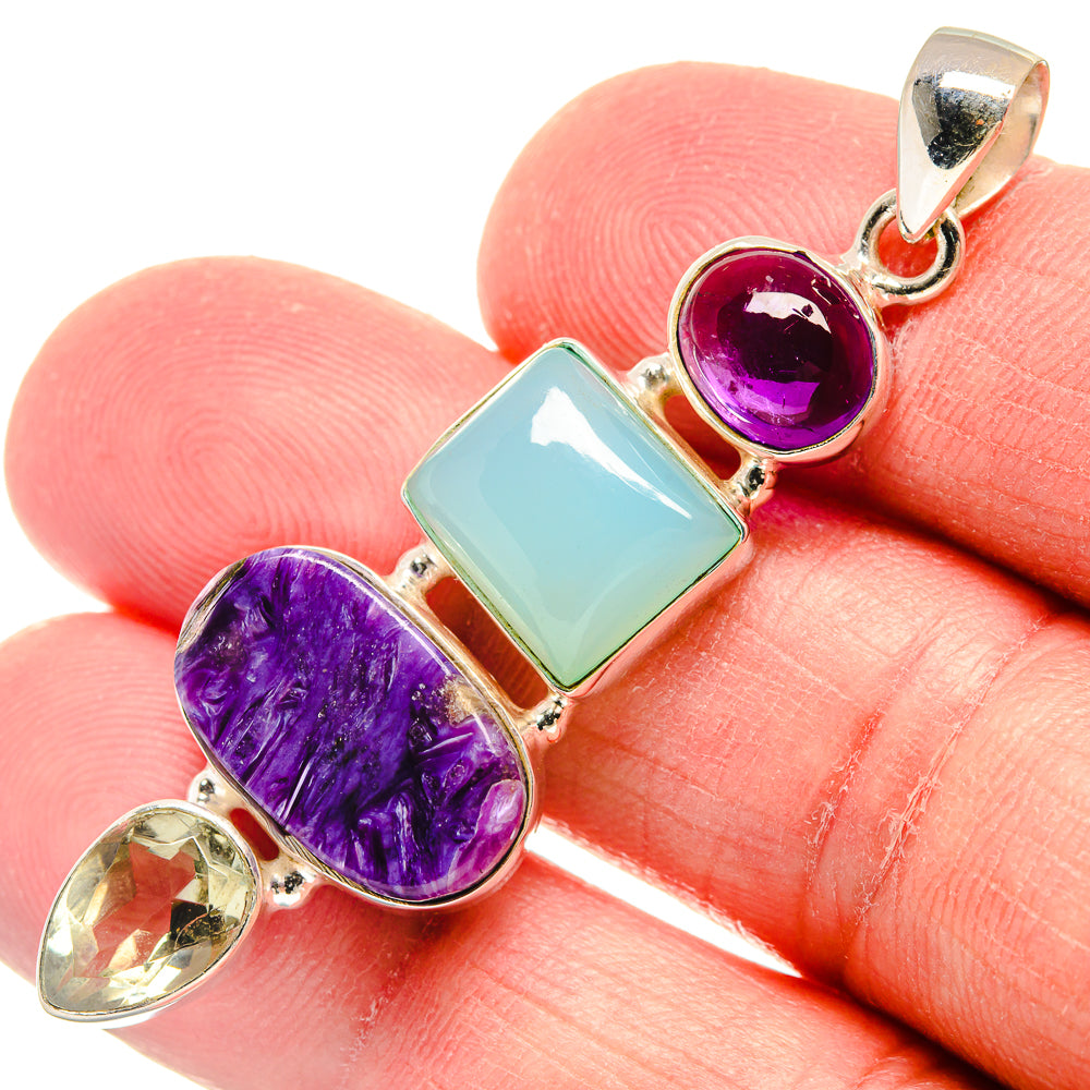 Charoite Pendants handcrafted by Ana Silver Co - PD22331
