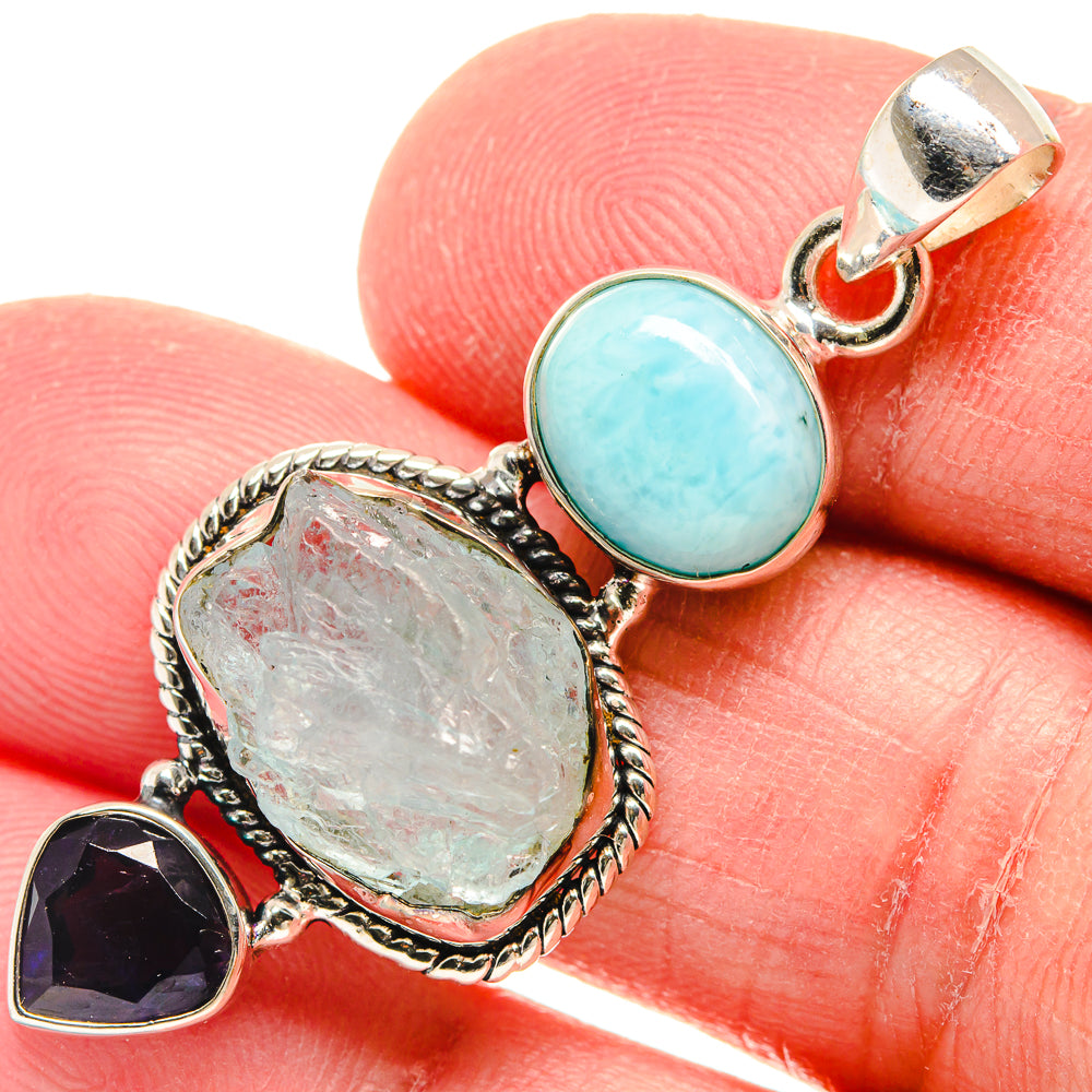 Aquamarine Pendants handcrafted by Ana Silver Co - PD22333