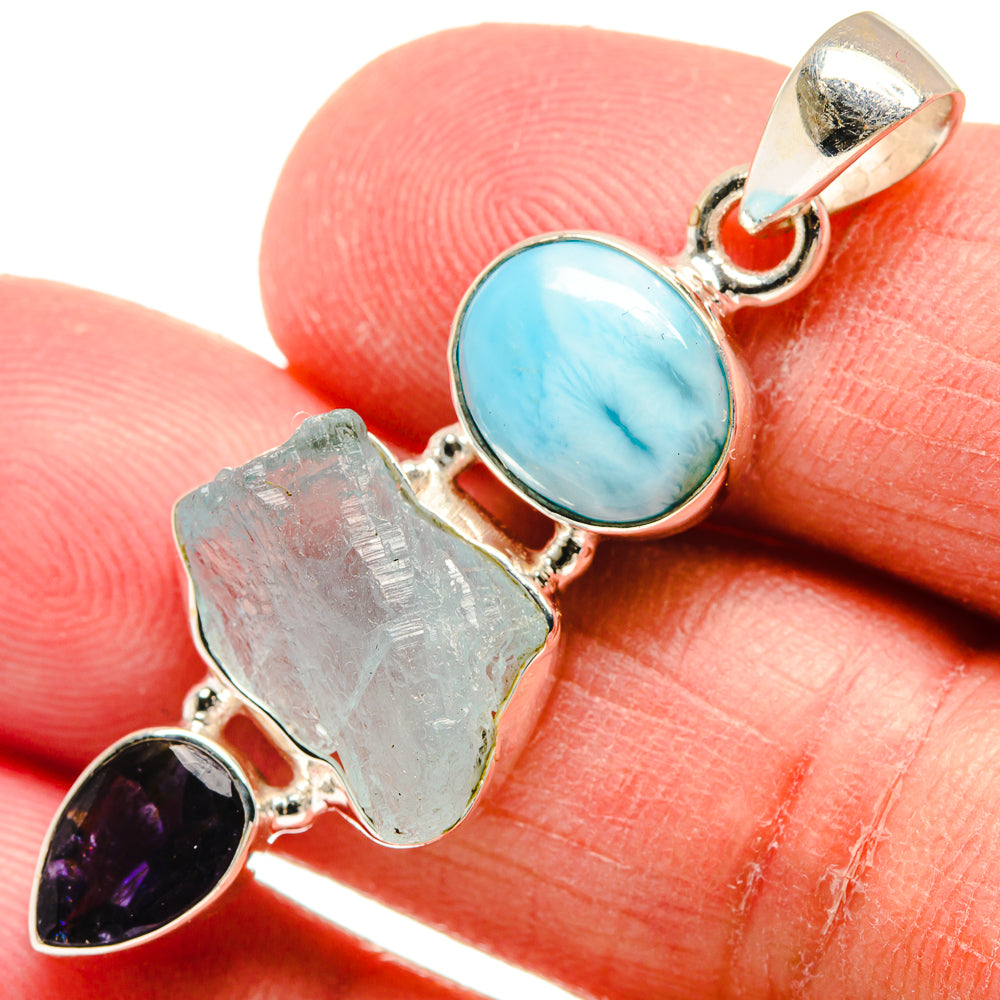 Aquamarine Pendants handcrafted by Ana Silver Co - PD22337