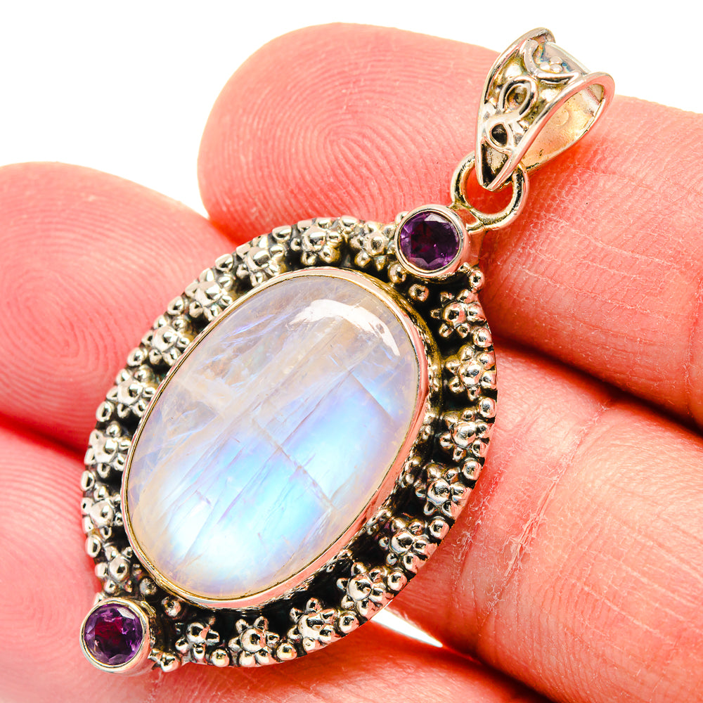 Rainbow Moonstone Pendants handcrafted by Ana Silver Co - PD22351