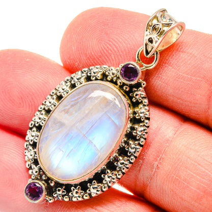 Rainbow Moonstone Pendants handcrafted by Ana Silver Co - PD22351