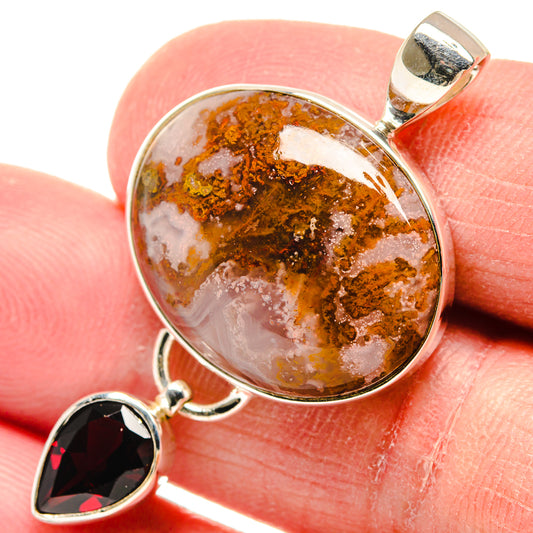 Indonesian Plume Agate Pendants handcrafted by Ana Silver Co - PD22370