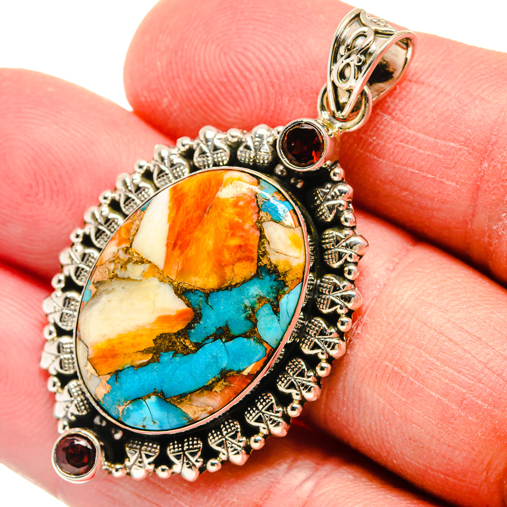 Spiny Oyster Turquoise Pendants handcrafted by Ana Silver Co - PD22372