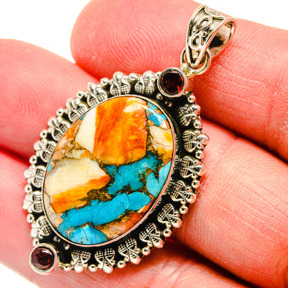 Spiny Oyster Turquoise Pendants handcrafted by Ana Silver Co - PD22372