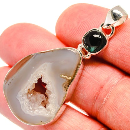 White Geode Slice Pendants handcrafted by Ana Silver Co - PD22431
