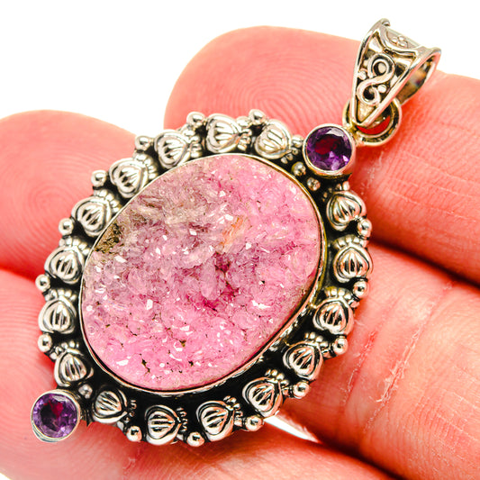 Cobalto Calcite Druzy Pendants handcrafted by Ana Silver Co - PD22442