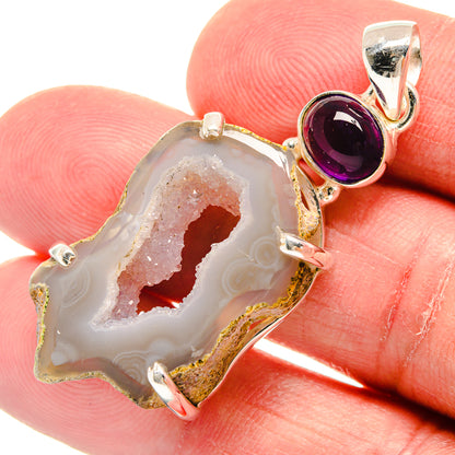 White Geode Slice Pendants handcrafted by Ana Silver Co - PD22450