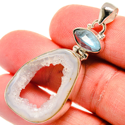 White Geode Slice Pendants handcrafted by Ana Silver Co - PD22473