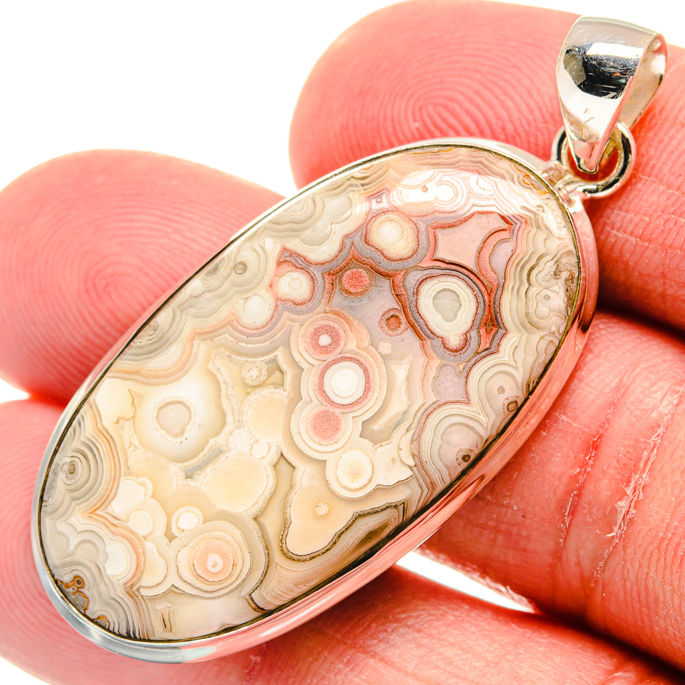 Laguna Lace Agate Pendants handcrafted by Ana Silver Co - PD22477