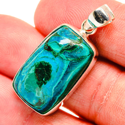 Chrysocolla In Malachite Pendants handcrafted by Ana Silver Co - PD22490