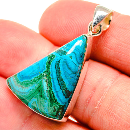 Chrysocolla In Malachite Pendants handcrafted by Ana Silver Co - PD22493
